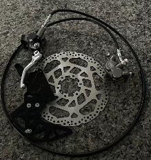 Brake assembly on white background
