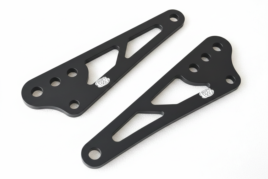 Pair of black brackets on white background