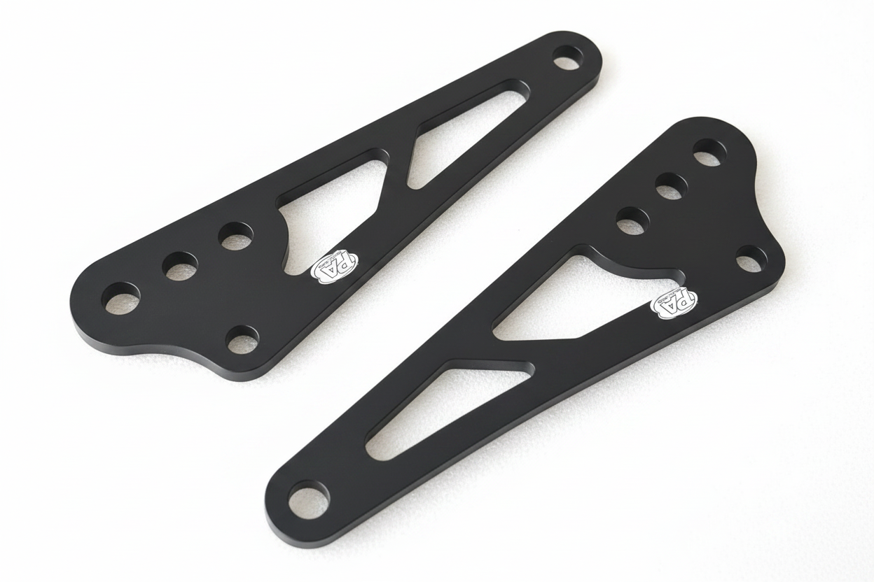 Pair of black brackets on white background